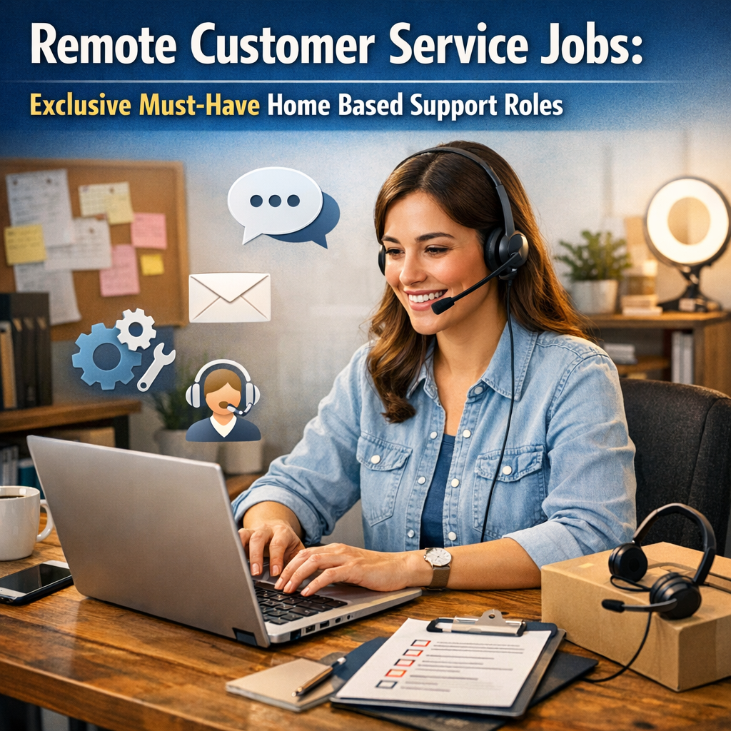 Illustration of Remote Customer Service Jobs: Exclusive Must-Have Home Based Support Roles