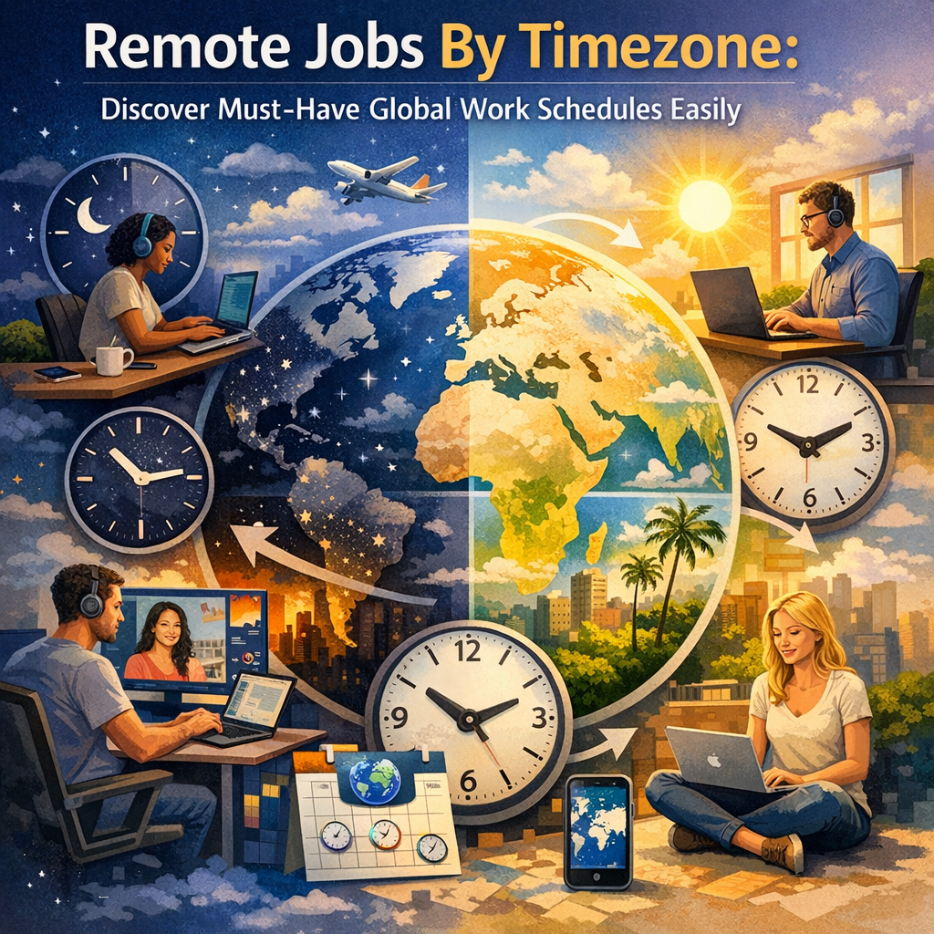 Illustration of Remote Jobs By Timezone: Discover Must-Have Global Work Schedules Easily
