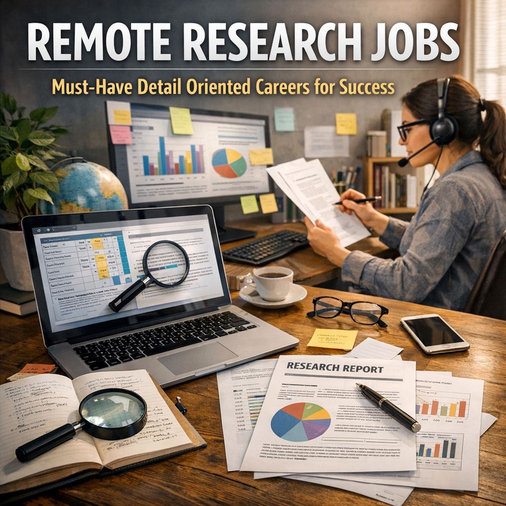 Illustration of Remote Research Jobs: Must-Have Detail Oriented Careers for Success