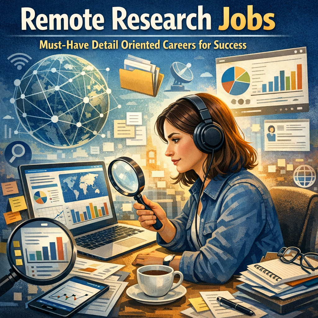 Illustration of Remote Research Jobs: Must-Have Detail Oriented Careers for Success