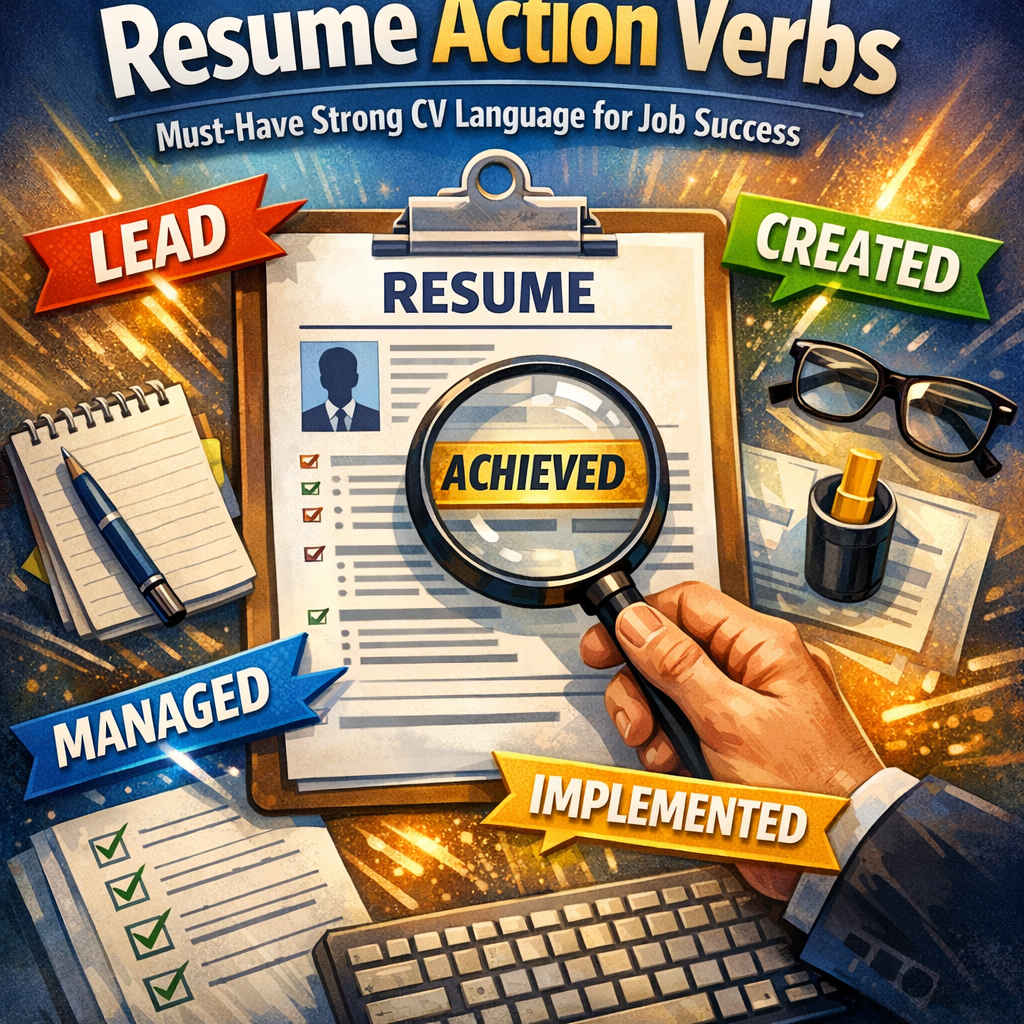 Resume Action Verbs: Must-Have Strong CV Language for Job Success Illustration of Resume Action Verbs: Must-Have Strong CV Language for Job Success
