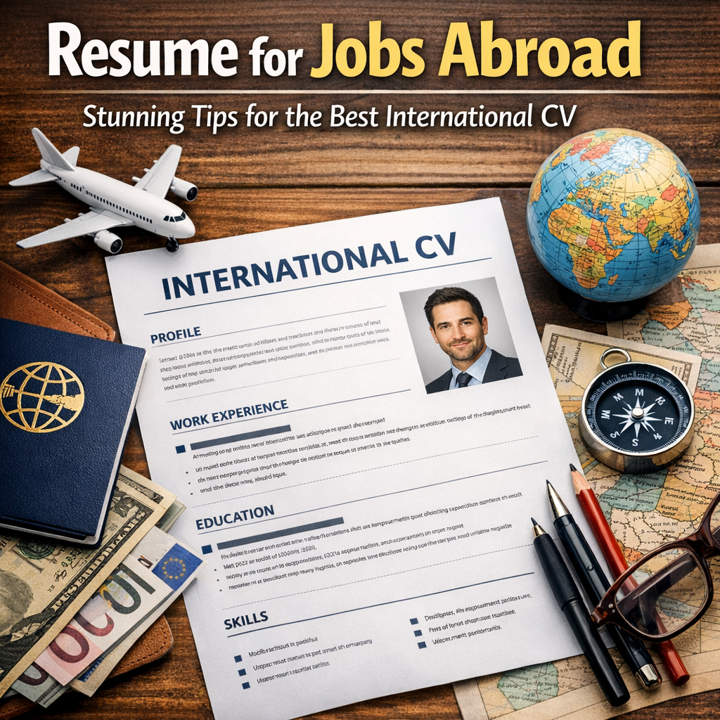 Illustration of Resume for Jobs Abroad: Stunning Tips for the Best International CV