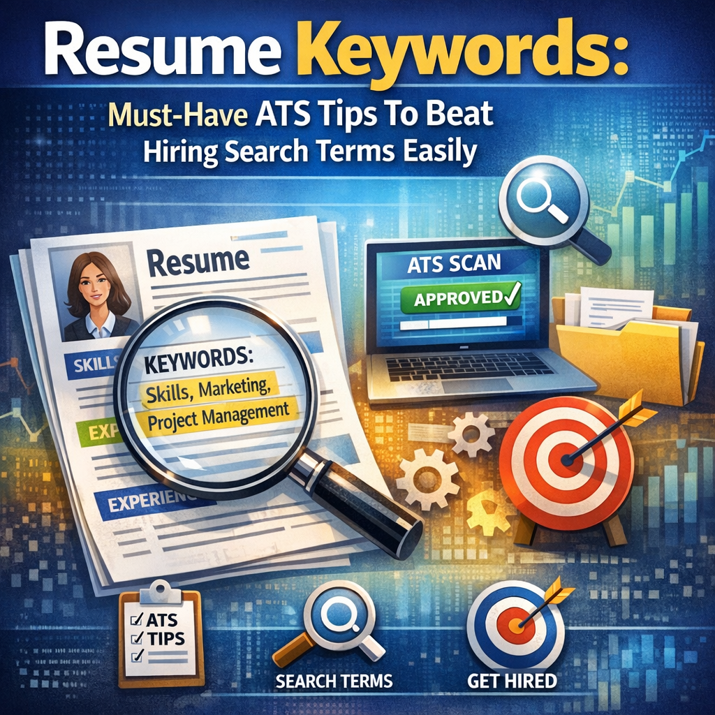 Illustration of Resume Keywords: Must-Have ATS Tips to Beat Hiring Search Terms Easily