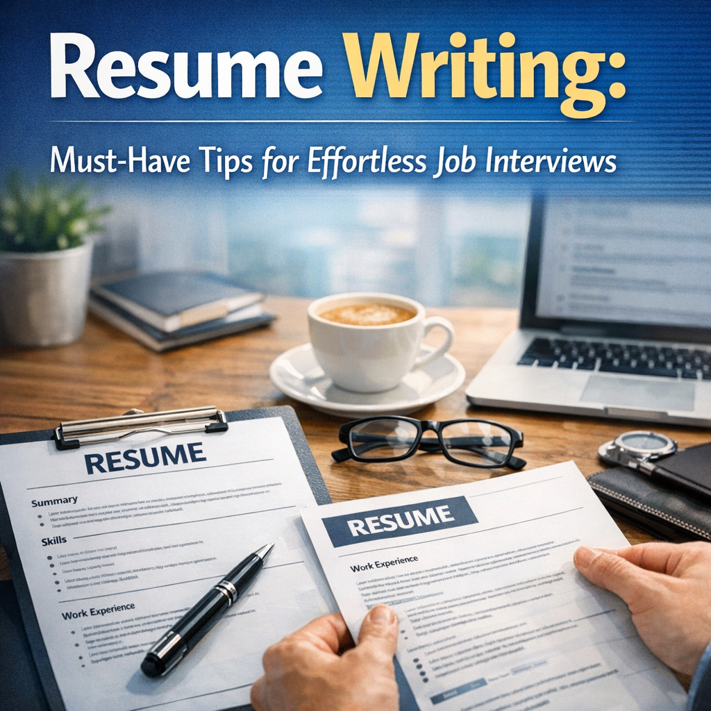 Illustration of Resume Writing: Must-Have Tips for Effortless Job Interviews