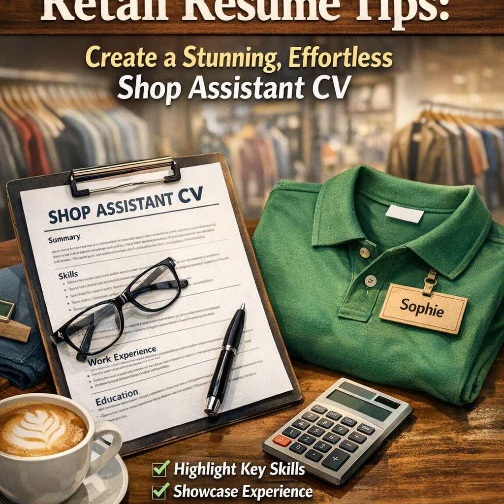 Retail Resume Tips: Create a Stunning, Effortless Shop Assistant CV Illustration of Retail Resume Tips: Create a Stunning, Effortless Shop Assistant CV