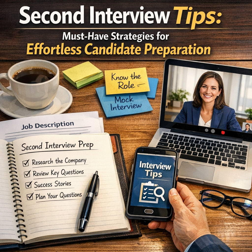 Illustration of Second Interview Tips: Must-Have Strategies for Effortless Candidate Preparation