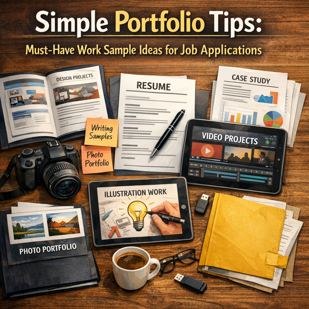 Simple Portfolio Tips: Must-Have Work Sample Ideas for Job Applications Illustration of Simple Portfolio Tips: Must-Have Work Sample Ideas for Job Applications
