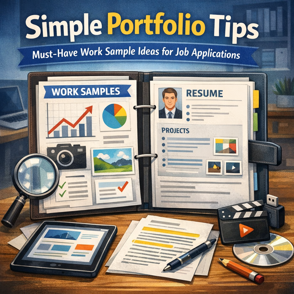 Simple Portfolio Tips: Must-Have Work Sample Ideas for Job Applications Illustration of Simple Portfolio Tips: Must-Have Work Sample Ideas for Job Applications