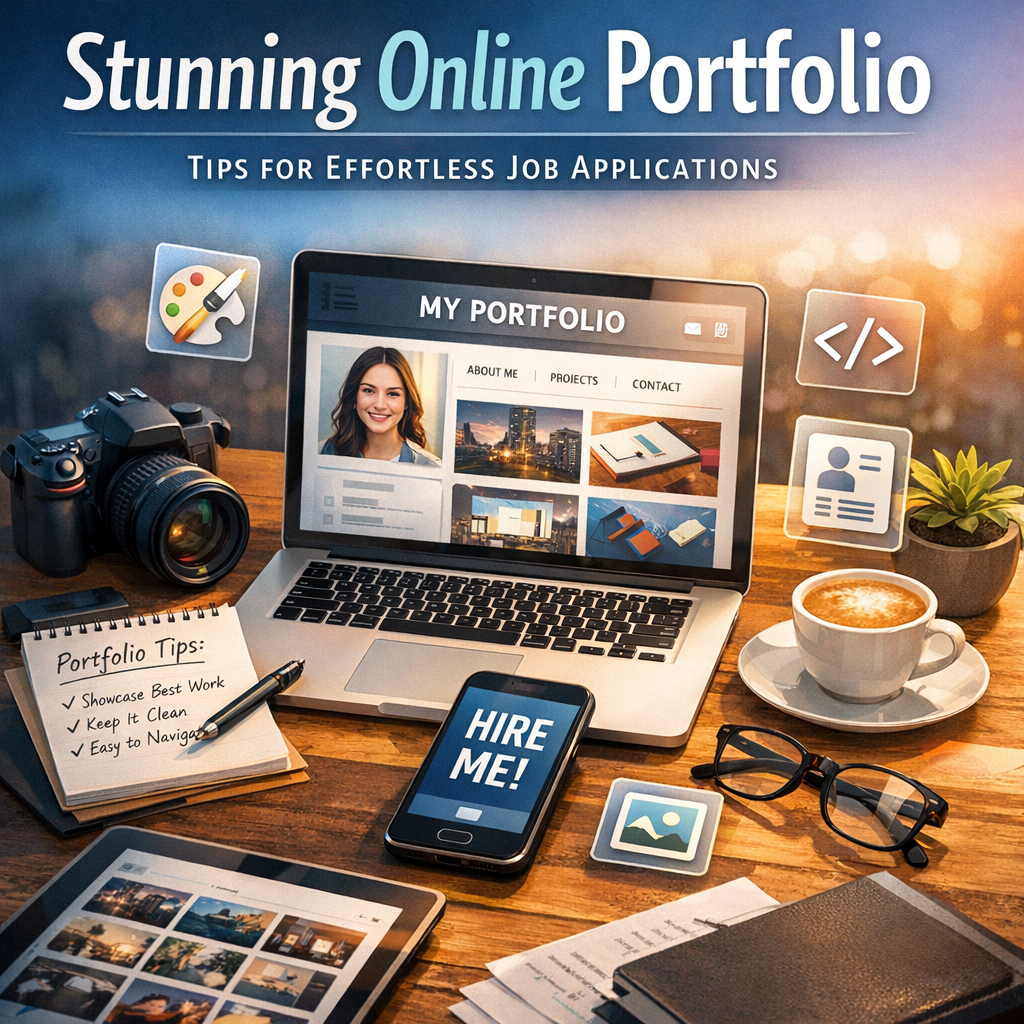 Illustration of Stunning Online Portfolio Tips for Effortless Job Applications