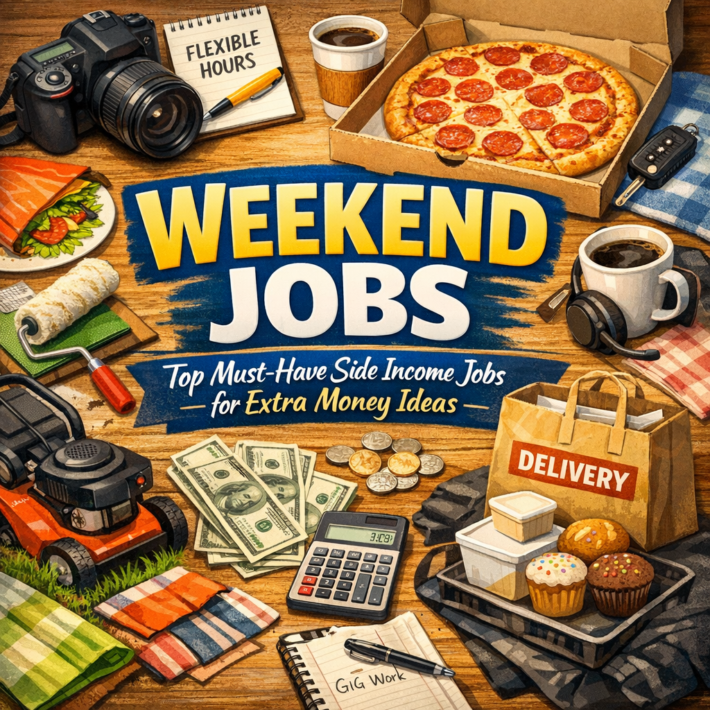 Illustration of Weekend Jobs: Top Must-Have Side Income Jobs for Extra Money Ideas