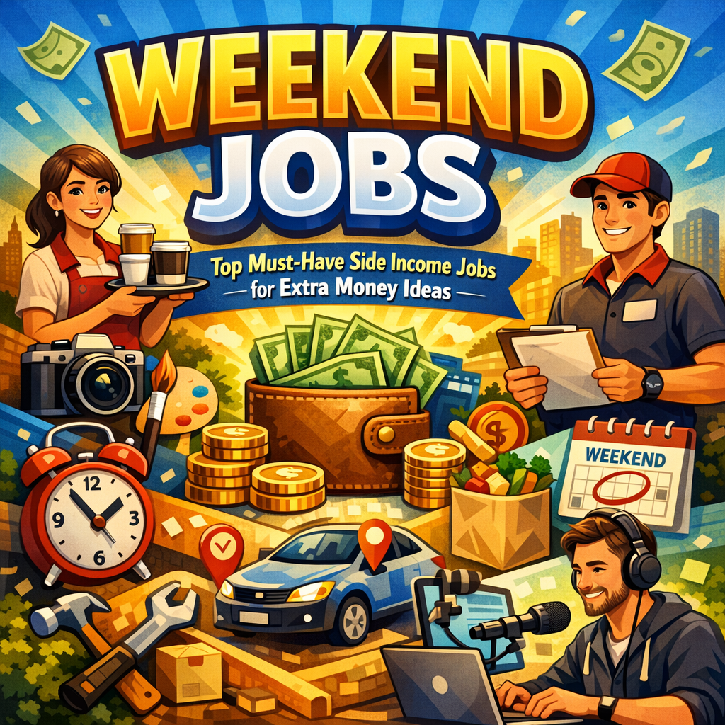 Illustration of Weekend Jobs: Top Must-Have Side Income Jobs for Extra Money Ideas