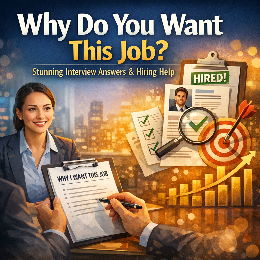 Why Do You Want This Job? Stunning Interview Answers & Hiring Help Illustration of Why Do You Want This Job? Stunning Interview Answers & Hiring Help