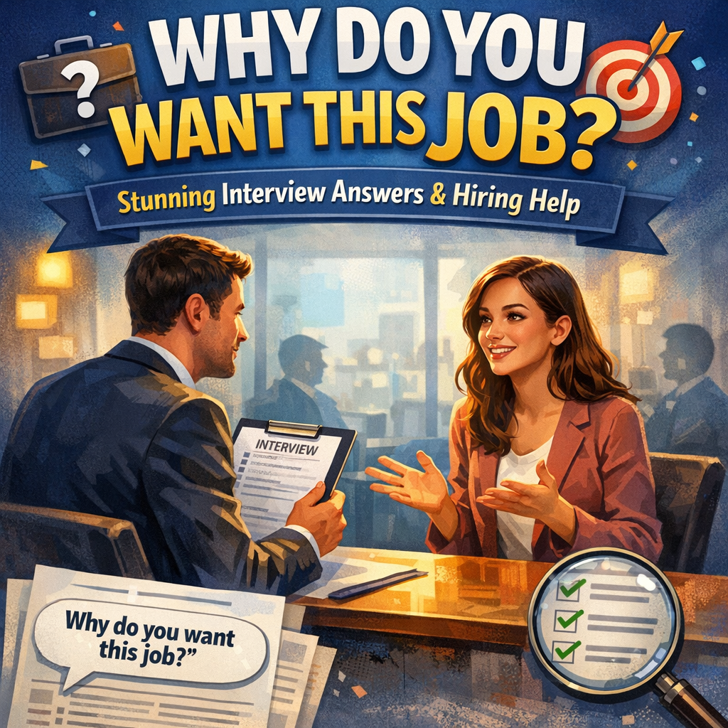 Why Do You Want This Job? Stunning Interview Answers & Hiring Help Illustration of Why Do You Want This Job? Stunning Interview Answers & Hiring Help