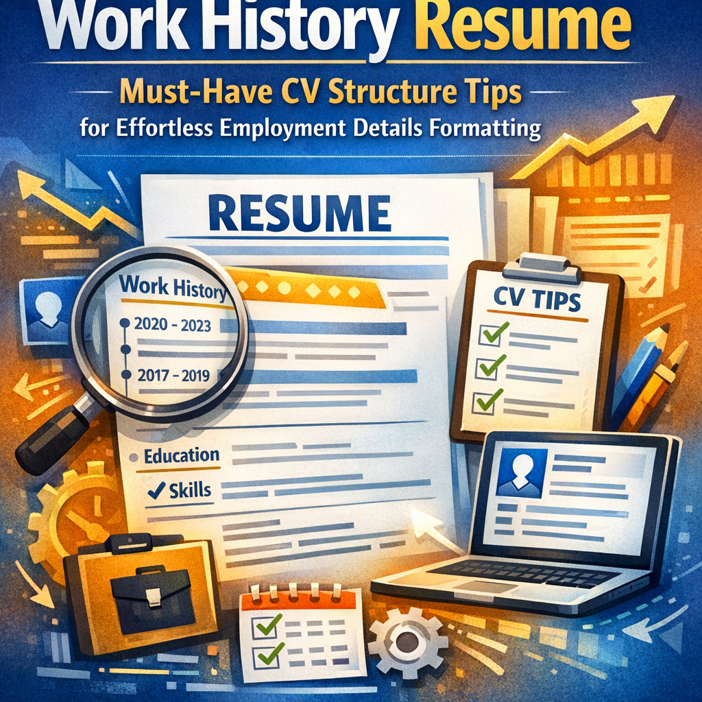 Illustration of Work History Resume: Must-Have CV Structure Tips for Effortless Employment Details Formatting