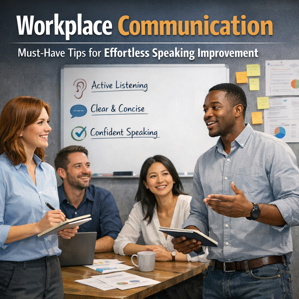 Workplace Communication: Must-Have Tips for Effortless Speaking Improvement Illustration of Workplace Communication: Must-Have Tips for Effortless Speaking Improvement