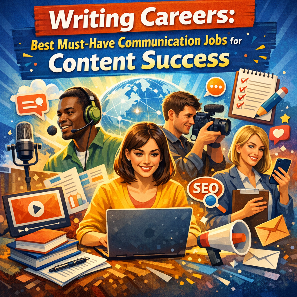 Writing Careers: Best Must-Have Communication Jobs for Content Success Illustration of Writing Careers: Best Must-Have Communication Jobs for Content Success